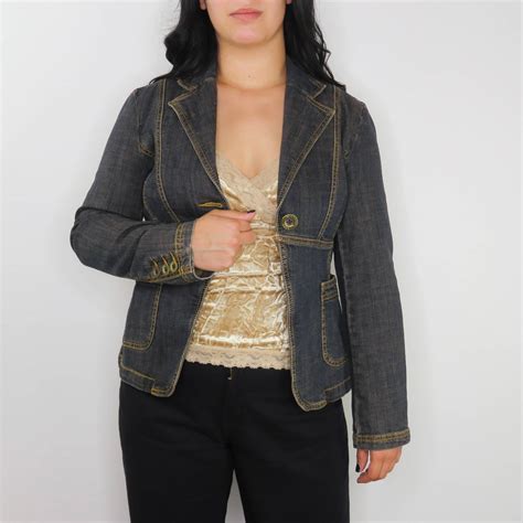 michael kors jean jacket with gold buttons|michael kors denim trench coat.